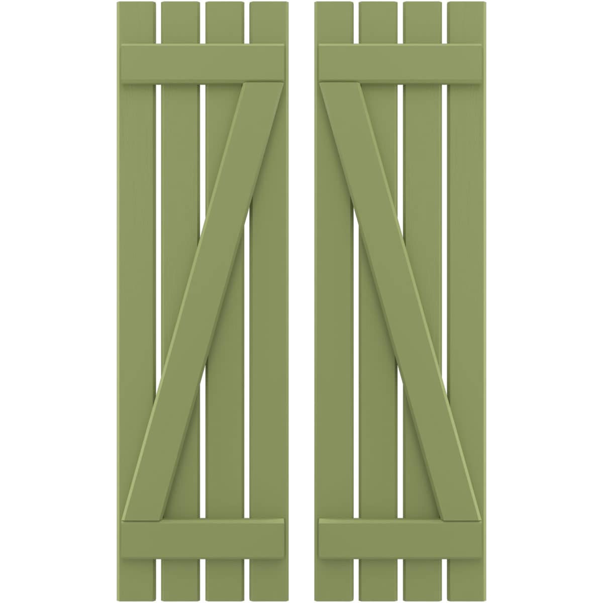 Ekena Millwork 15.5-in W x 80-in H Moss Green Board and batten Wood Exterior Shutters ( 2 -Pack )