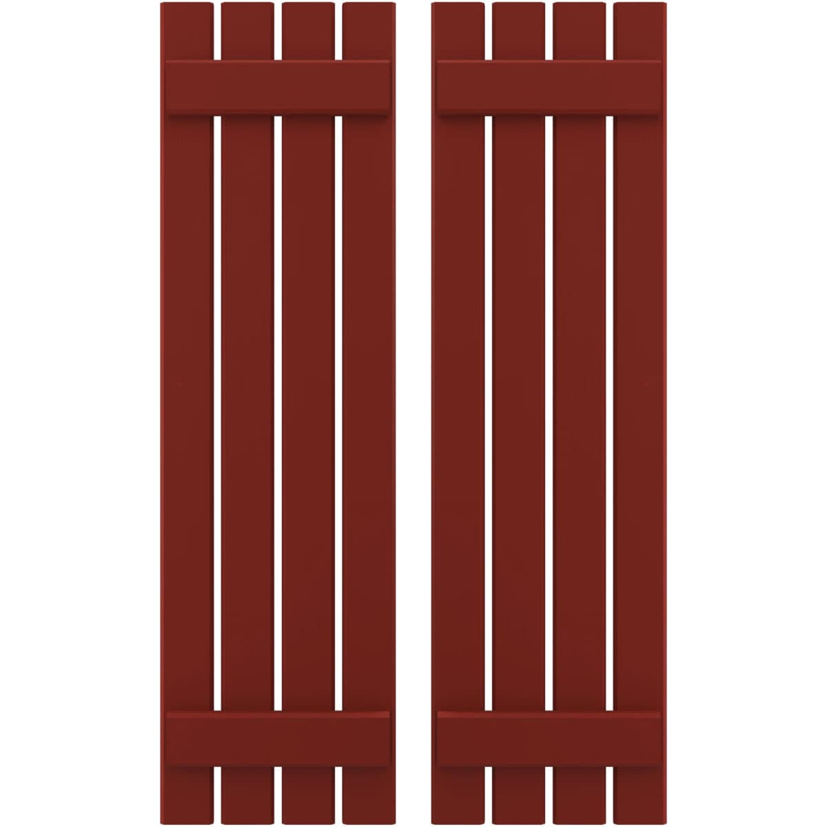 Ekena Millwork 15.5-in W x 59-in H Pepper Red Board and batten Spaced Wood Exterior Shutters ( 2 -Pack )