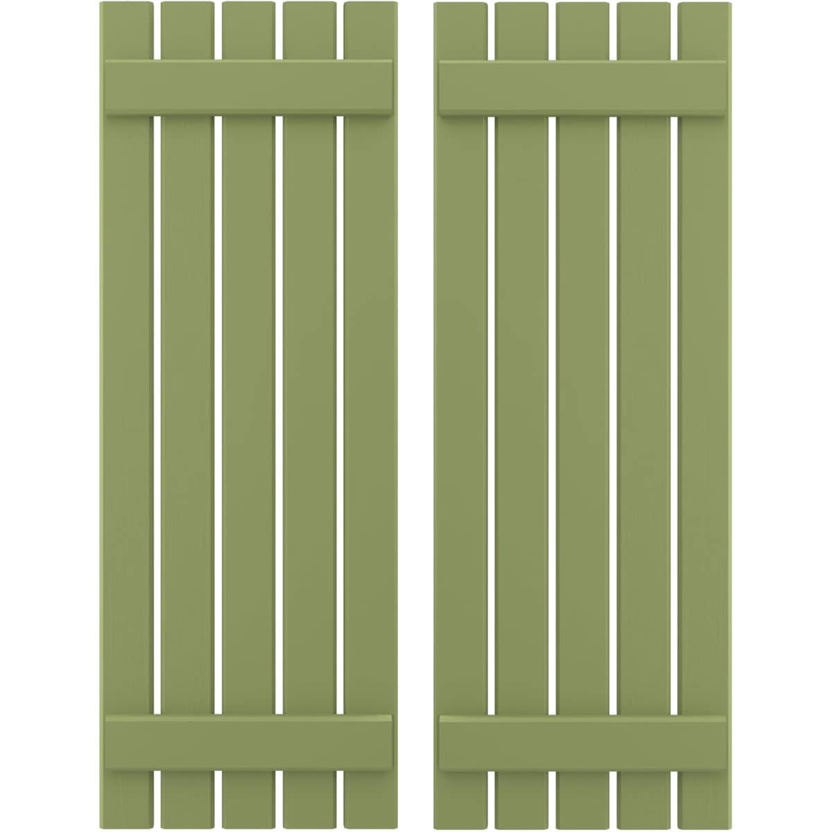 Ekena Millwork 19.5-in W x 46-in H Moss Green Board and batten Spaced Wood Exterior Shutters ( 2 -Pack )