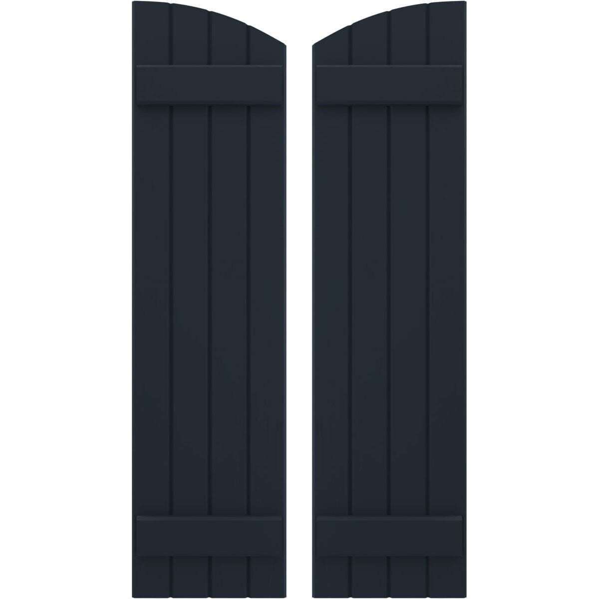 Ekena Millwork 14-in W x 80-in H Starless Night Blue Paintable/Stainable Board and batten Spaced Wood Exterior Shutters ( 2 -Pack )