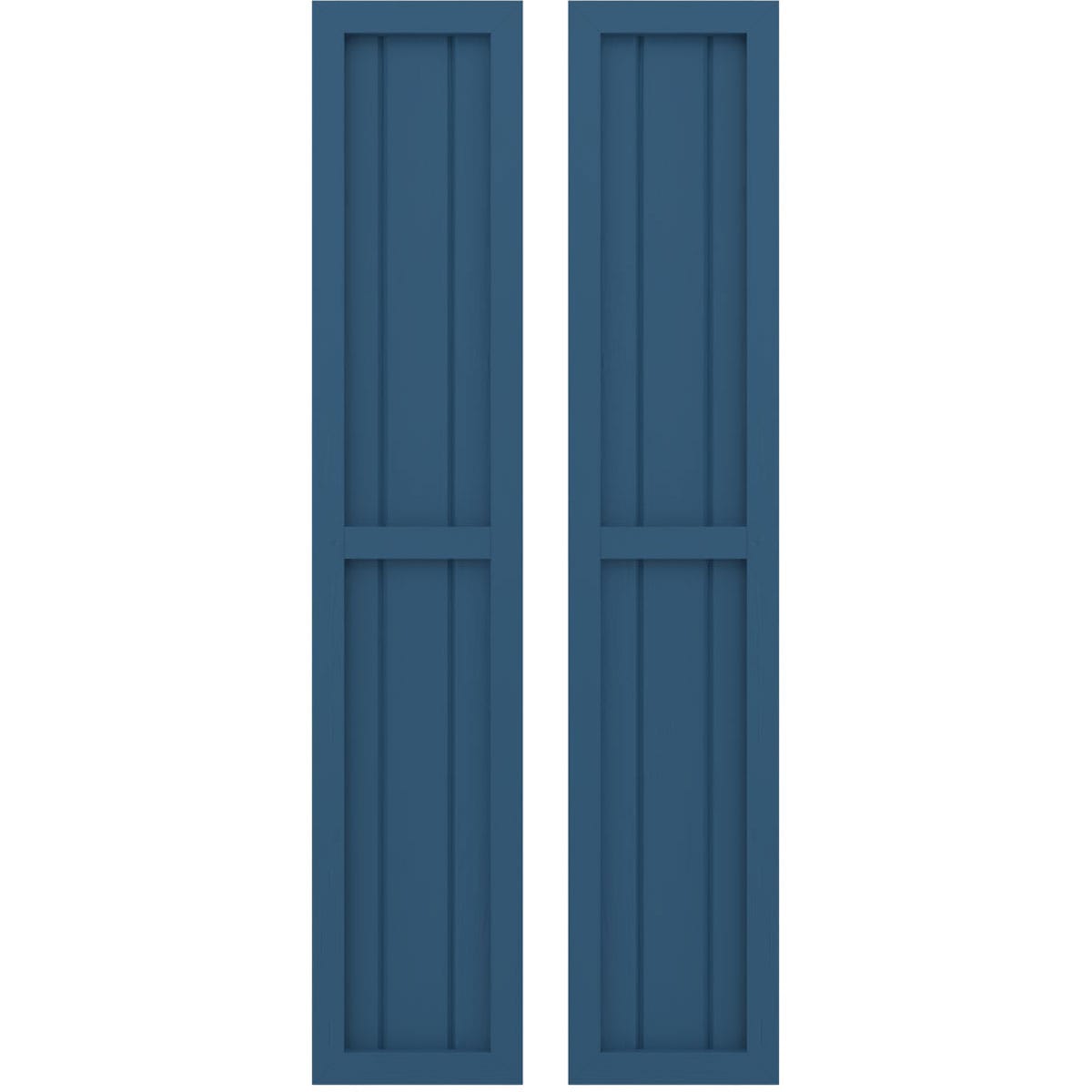 Ekena Millwork 10.5-in W x 54-in H Sojourn Blue Paintable/Stainable Board and batten Spaced Wood Exterior Shutters ( 2 -Pack )