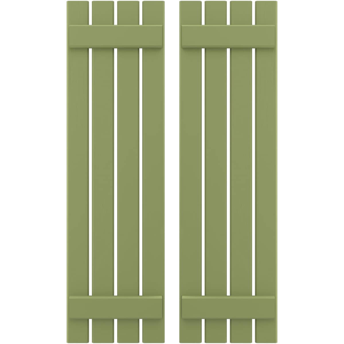 Ekena Millwork 15.5-in W x 65-in H Moss Green Board and batten Z-bar Wood Exterior Shutters ( 2 -Pack )