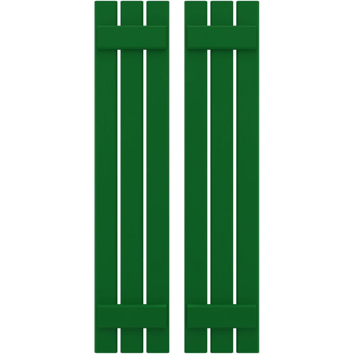 Ekena Millwork 11.5-in W x 54-in H Viridian Green Board and batten Spaced Wood Exterior Shutters ( 2 -Pack )