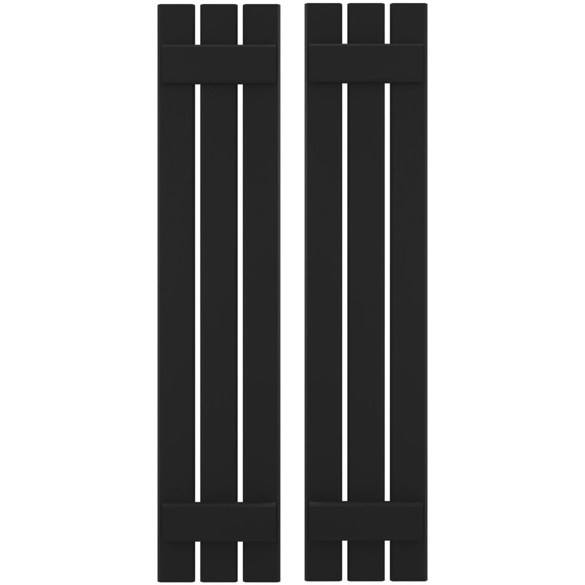 Ekena Millwork 11.5-in W x 65-in H Black Board and batten Wood Exterior Shutters ( 2 -Pack )