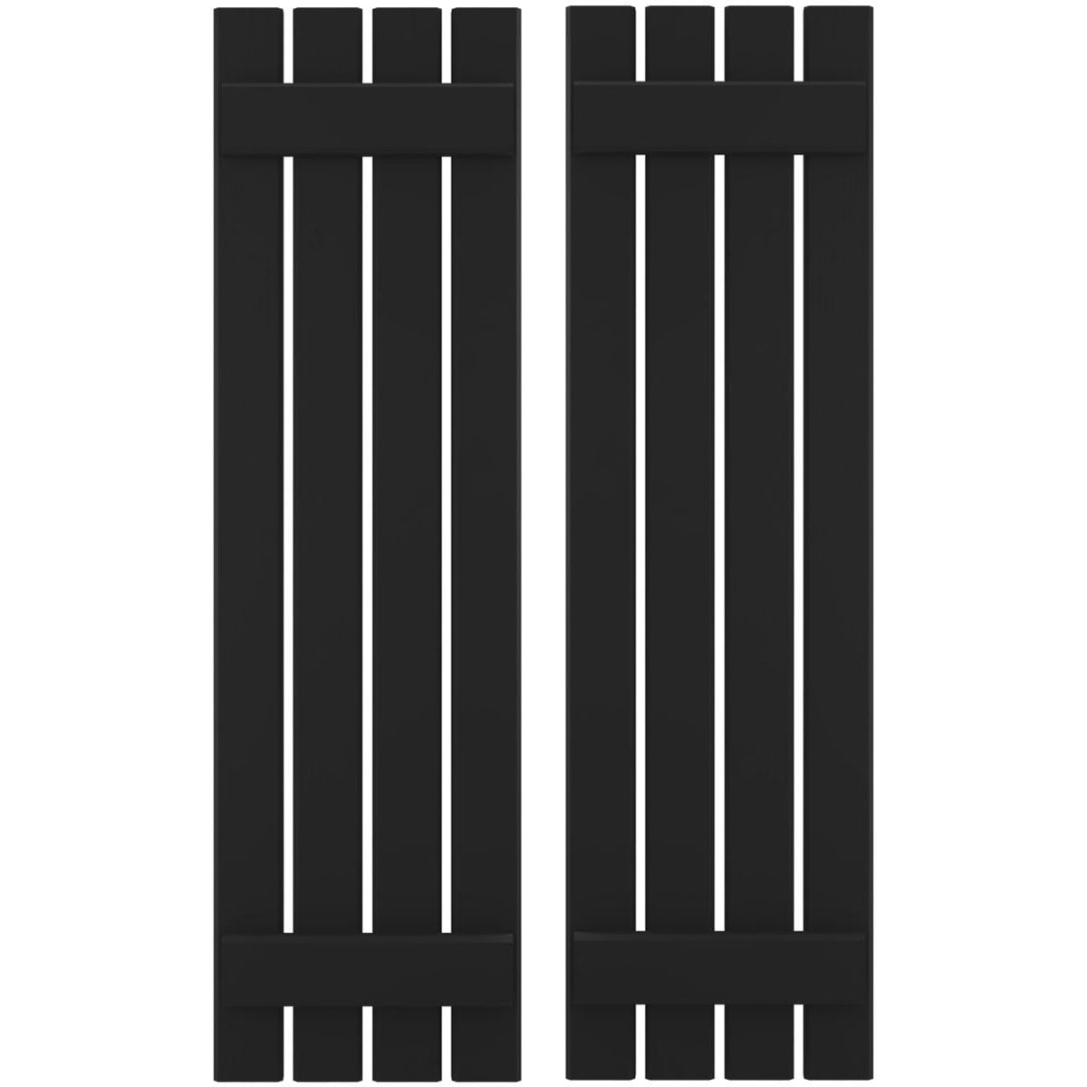 Ekena Millwork 15.5-in W x 34-in H Black Board and batten Wood Exterior Shutters ( 2 -Pack )