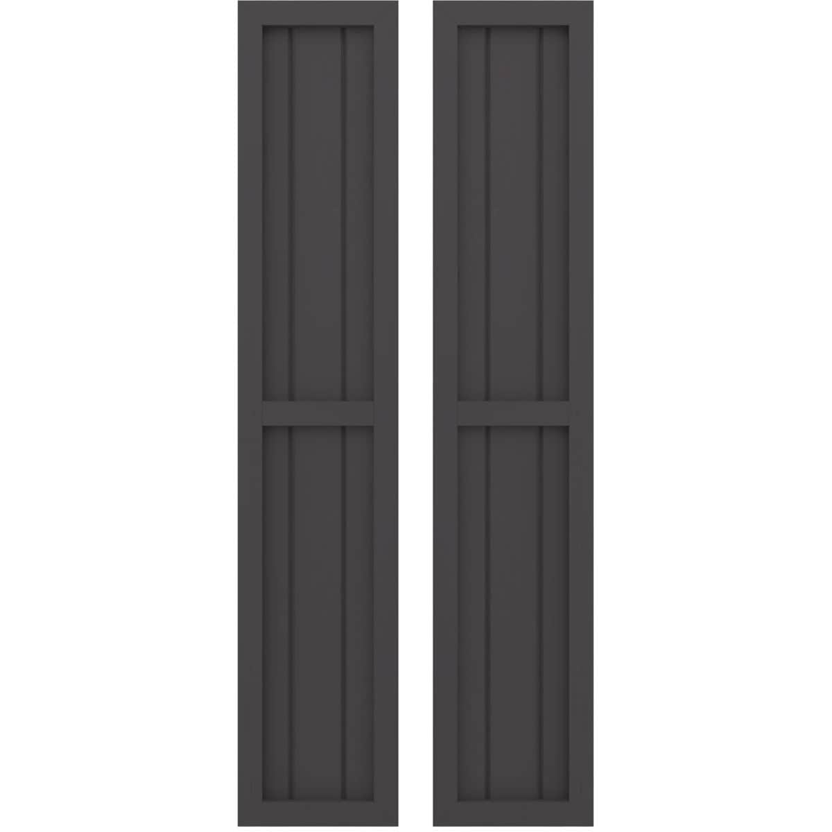 Ekena Millwork 10.5-in W x 57-in H Shadow Mountain Paintable/Stainable Board and batten Wood Exterior Shutters ( 2 -Pack )