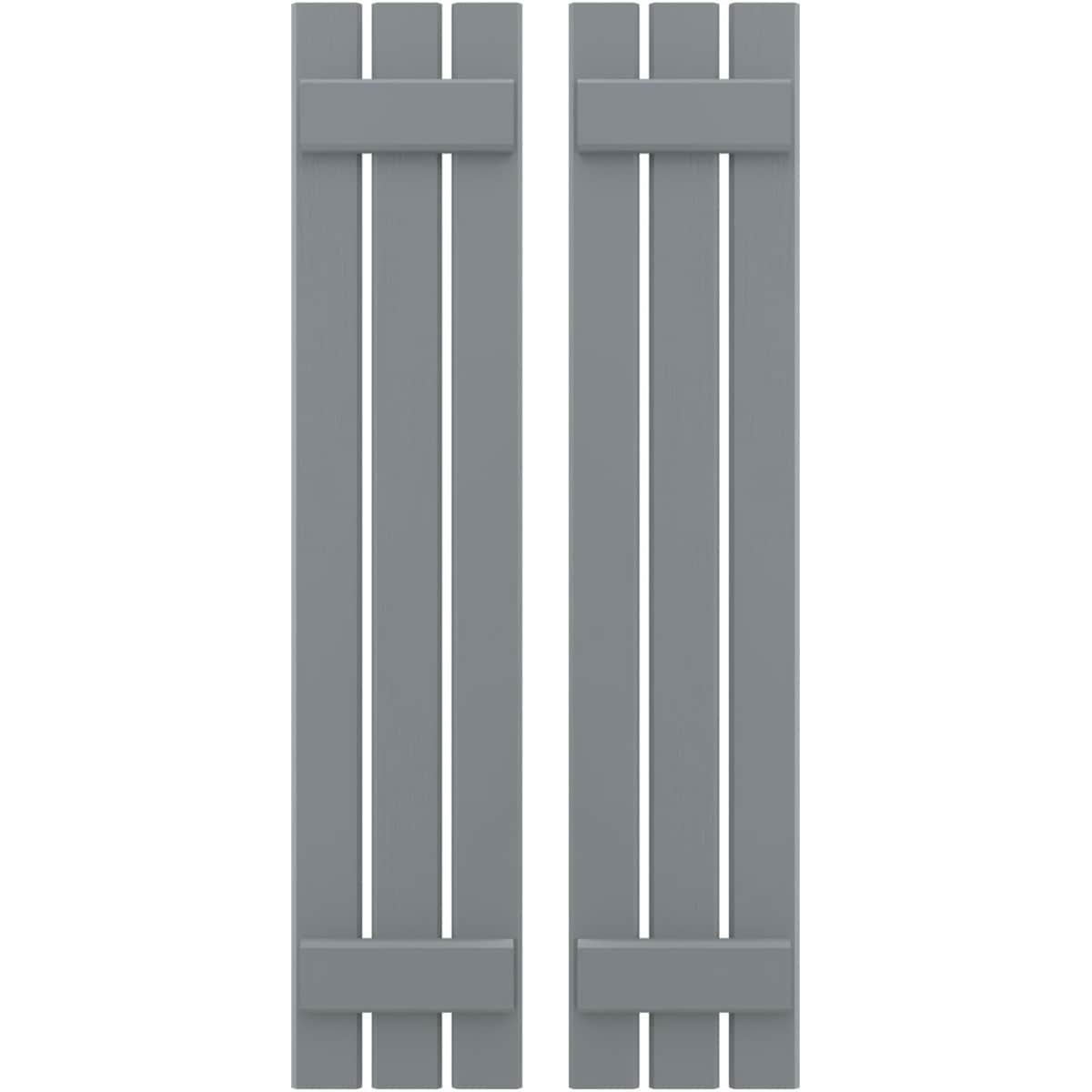 Ekena Millwork 11.5-in W x 82-in H Ocean Swell Board and batten Spaced Wood Exterior Shutters ( 2 -Pack )