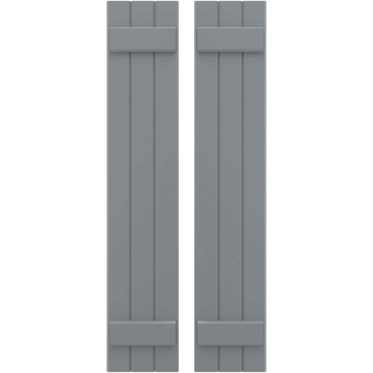 Ekena Millwork 10.5-in W x 53-in H Ocean Swell Paintable/Stainable Board and batten Wood Exterior Shutters ( 2 -Pack )