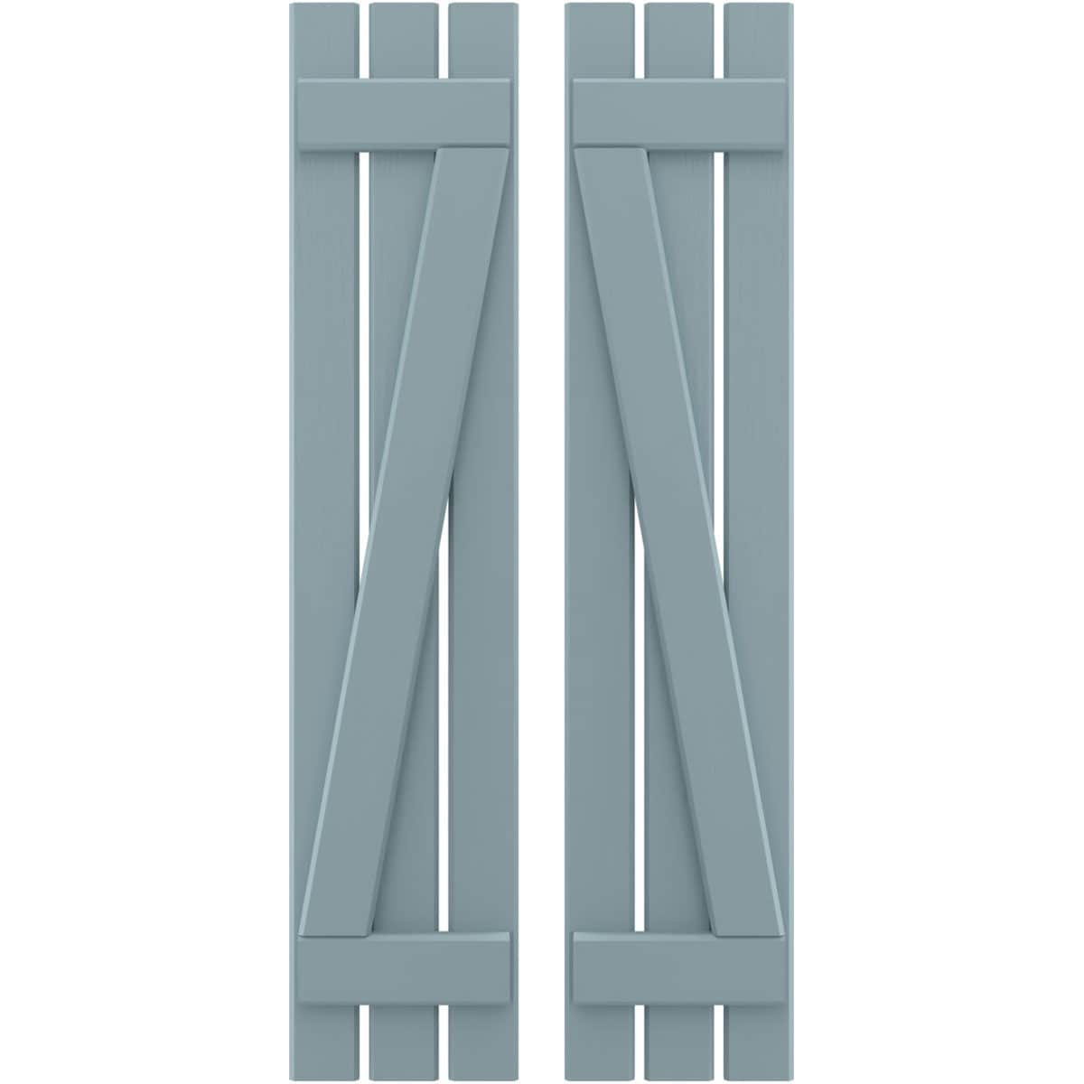 Ekena Millwork 11.5-in W x 73-in H Peaceful Blue Board and batten Wood Exterior Shutters ( 2 -Pack )