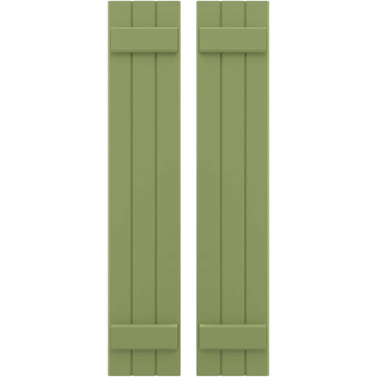 Ekena Millwork 10.5-in W x 63-in H Moss Green Paintable/Stainable Board and batten Z-bar Wood Exterior Shutters ( 2 -Pack )