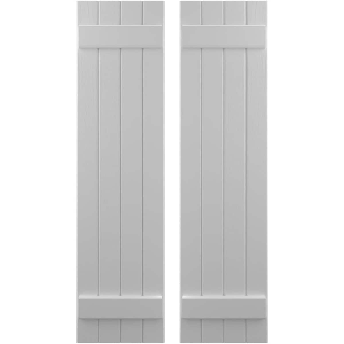 Ekena Millwork 14-in W x 65-in H Primed Paintable/Stainable Board and batten Framed Wood Exterior Shutters ( 2 -Pack )