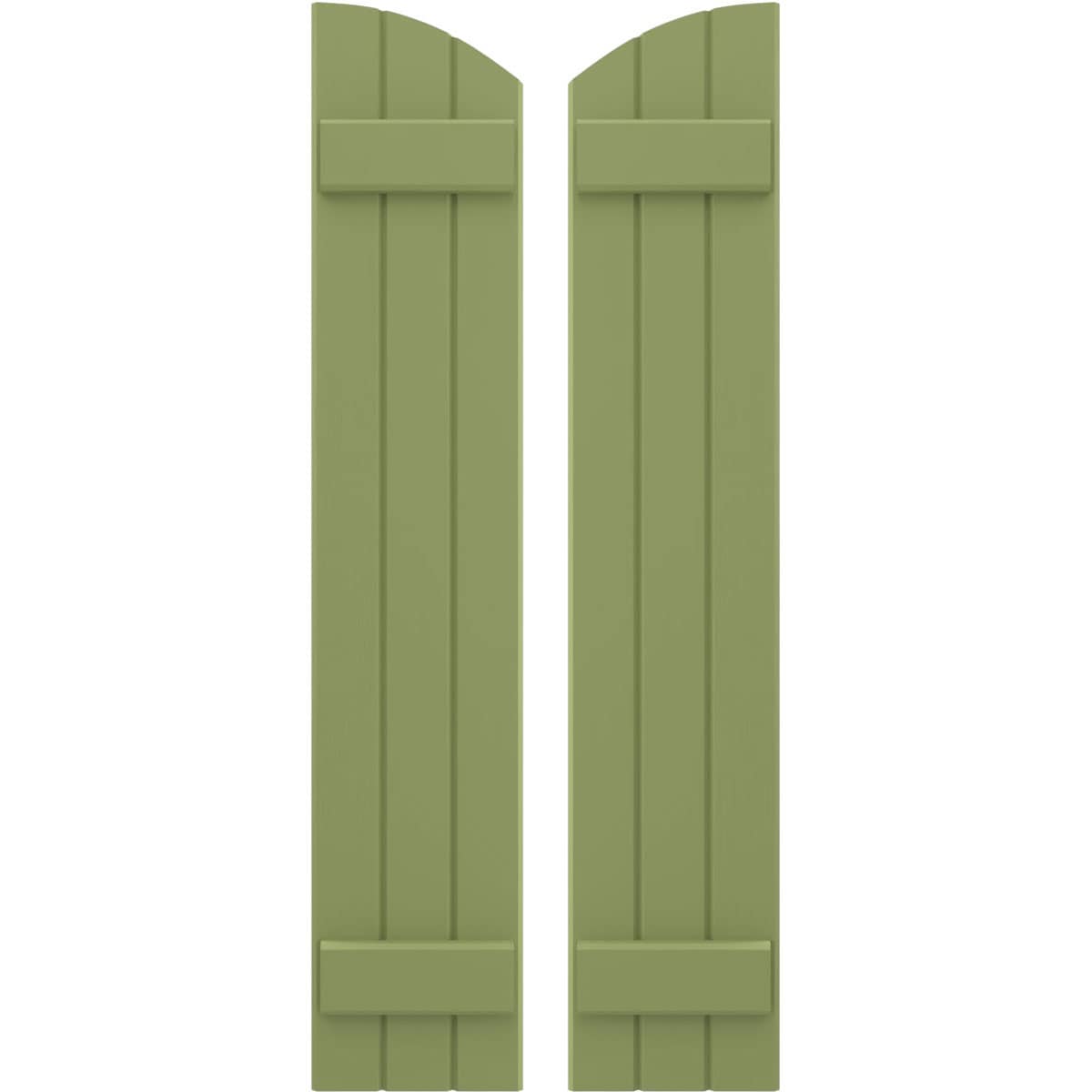 Ekena Millwork 10.5-in W x 80-in H Moss Green Paintable/Stainable Board and batten Wood Exterior Shutters ( 2 -Pack )