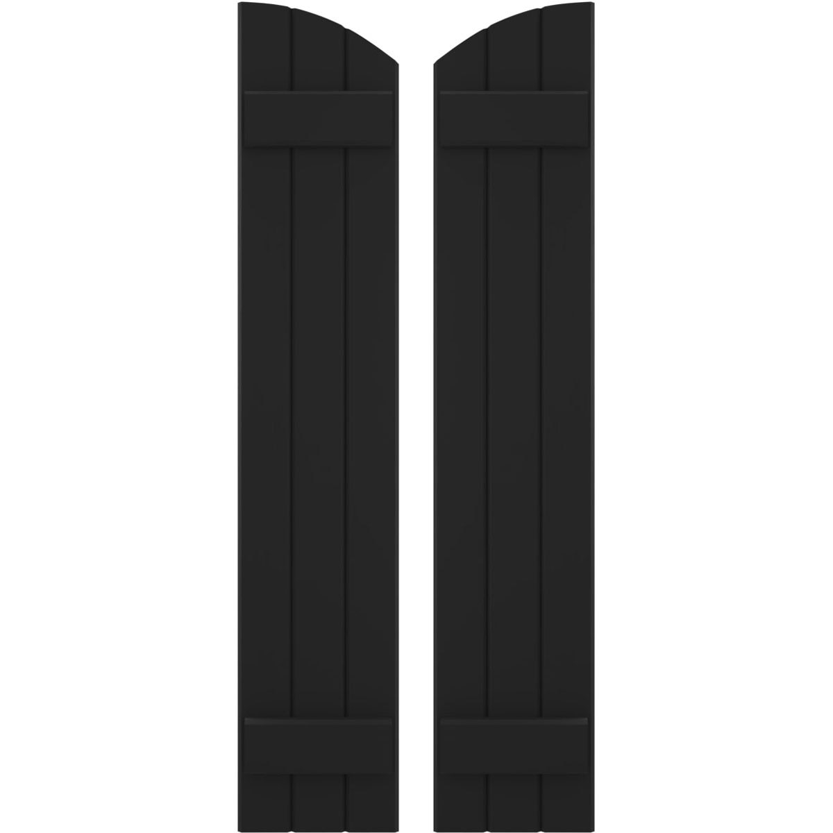 Ekena Millwork 10.5-in W x 77-in H Black Paintable/Stainable Board and batten Wood Exterior Shutters ( 2 -Pack )