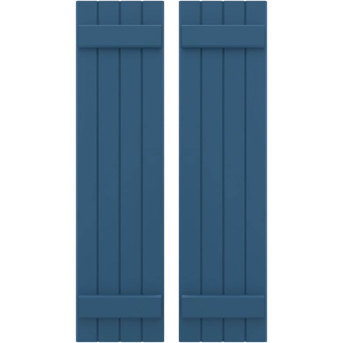 Ekena Millwork 14-in W x 66-in H Sojourn Blue Paintable/Stainable Board and batten Wood Exterior Shutters ( 2 -Pack )