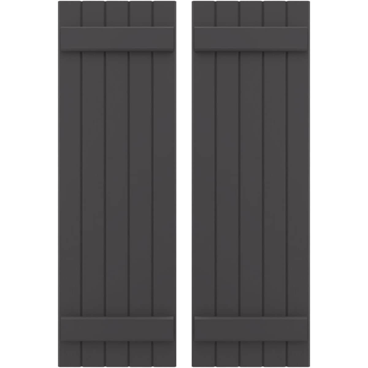 Ekena Millwork 17.5-in W x 54-in H Shadow Mountain Paintable/Stainable Board and batten Wood Exterior Shutters ( 2 -Pack )