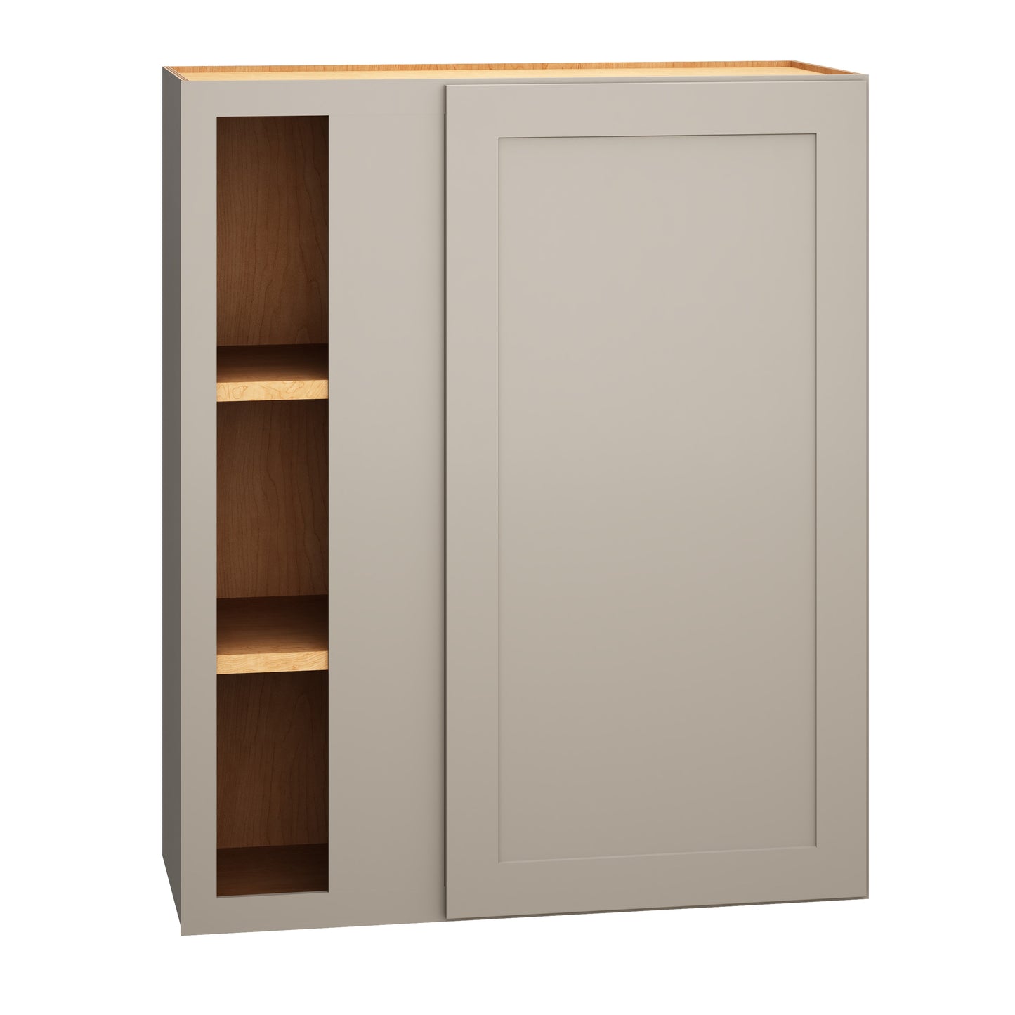 Diamond Express Jamestown 30-in W x 36-in H x 12-in D Cloud Gray Blind Corner Wall Fully Assembled Plywood Cabinet Recessed Panel Shaker