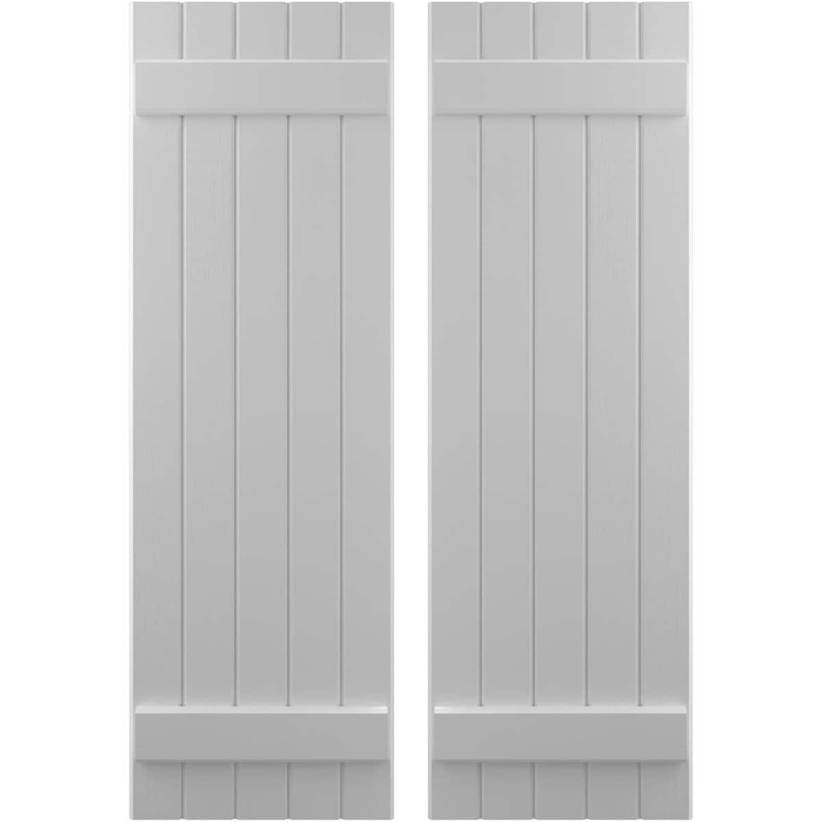 Ekena Millwork 17.5-in W x 73-in H Primed Paintable/Stainable Board and batten Z-bar Wood Exterior Shutters ( 2 -Pack )