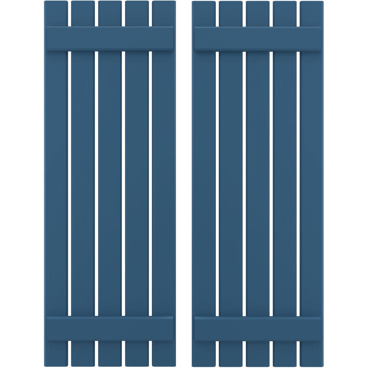 Ekena Millwork 19.5-in W x 54-in H Sojourn Blue Board and batten Framed Wood Exterior Shutters ( 2 -Pack )