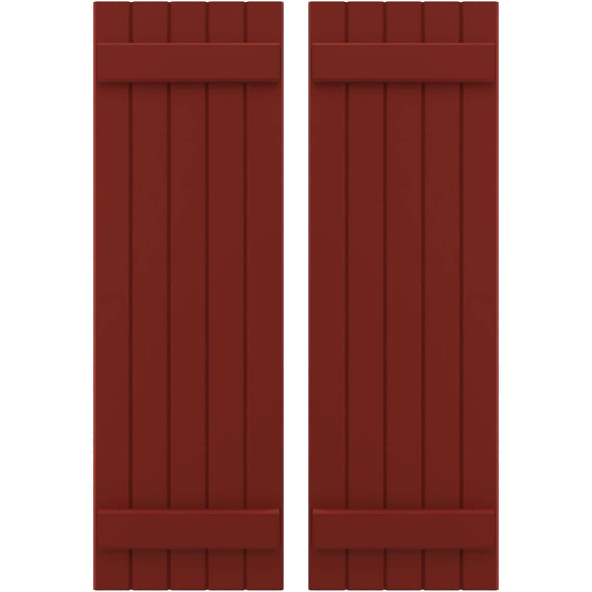 Ekena Millwork 17.5-in W x 76-in H Pepper Red Paintable/Stainable Board and batten Wood Exterior Shutters ( 2 -Pack )