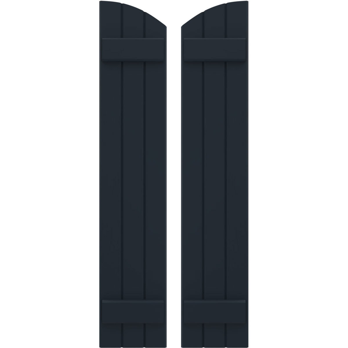 Ekena Millwork 10.5-in W x 47-in H Starless Night Blue Paintable/Stainable Board and batten Framed Wood Exterior Shutters ( 2 -Pack )