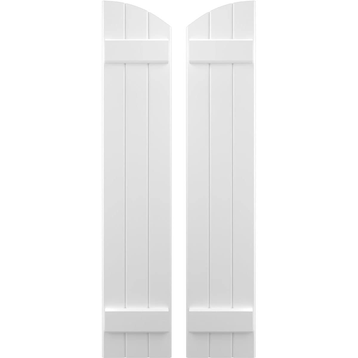 Ekena Millwork 10.5-in W x 73-in H White Paintable/Stainable Board and batten Wood Exterior Shutters ( 2 -Pack )