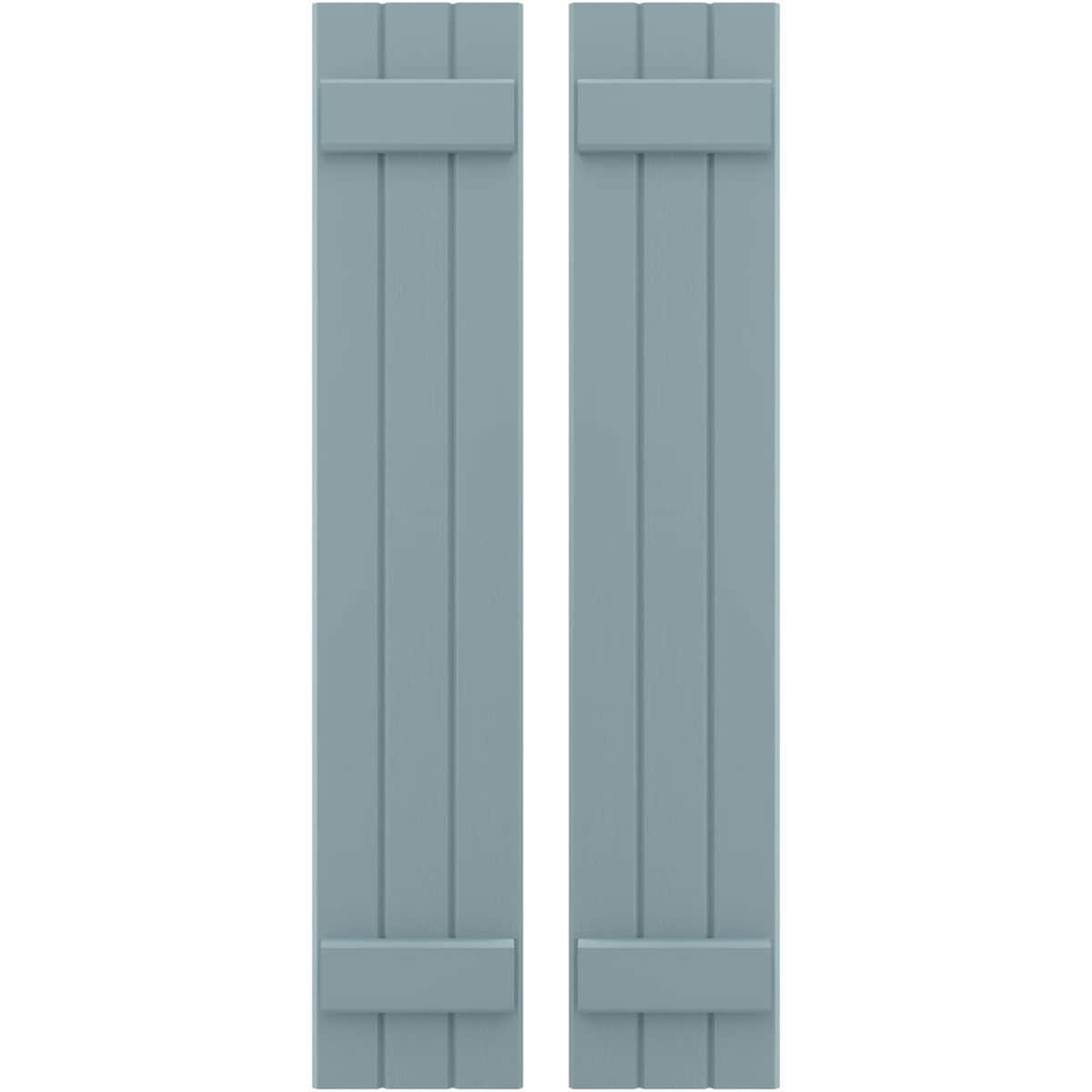 Ekena Millwork 10.5-in W x 75-in H Peaceful Blue Paintable/Stainable Board and batten Wood Exterior Shutters ( 2 -Pack )