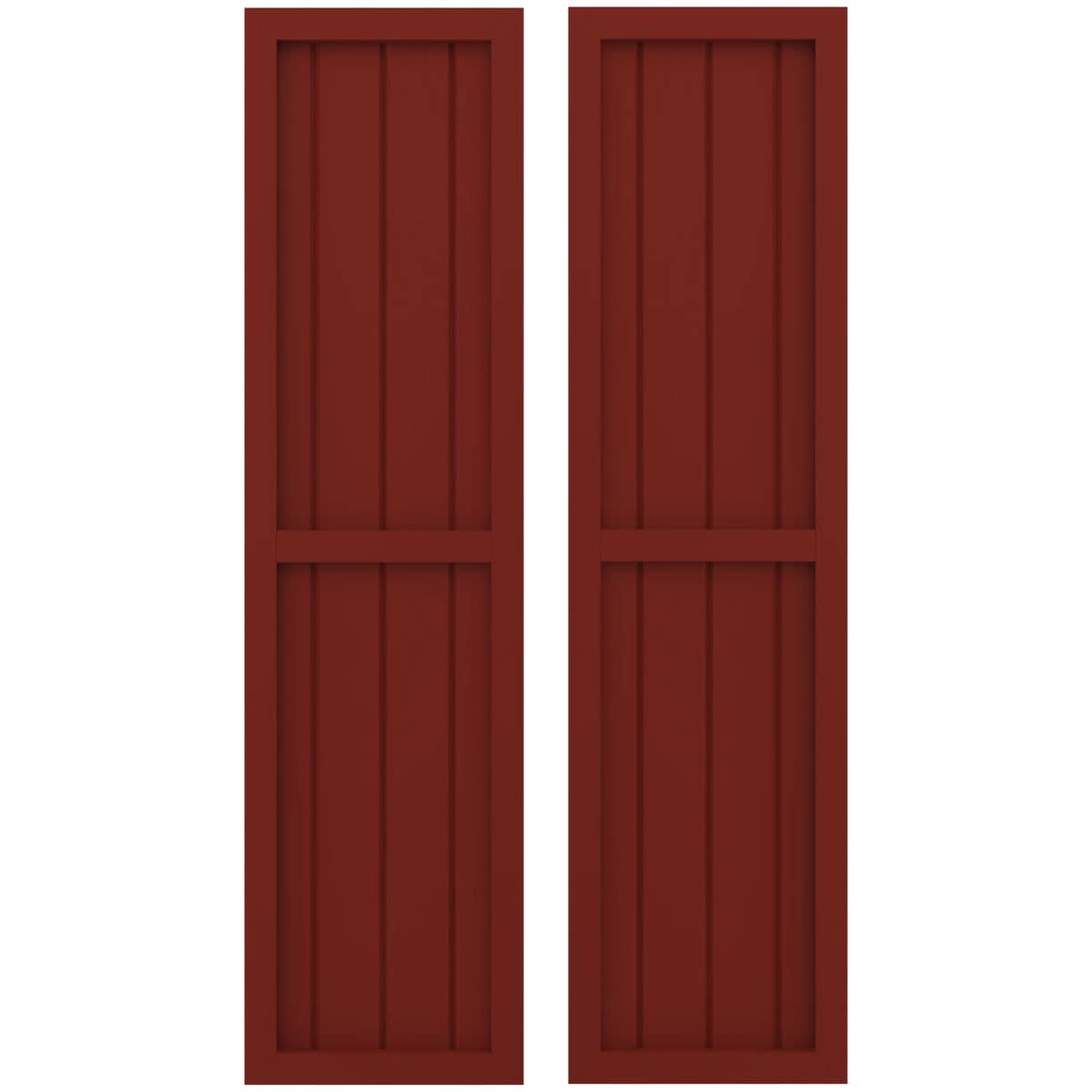 Ekena Millwork 14-in W x 73-in H Pepper Red Paintable/Stainable Board and batten Z-bar Wood Exterior Shutters ( 2 -Pack )