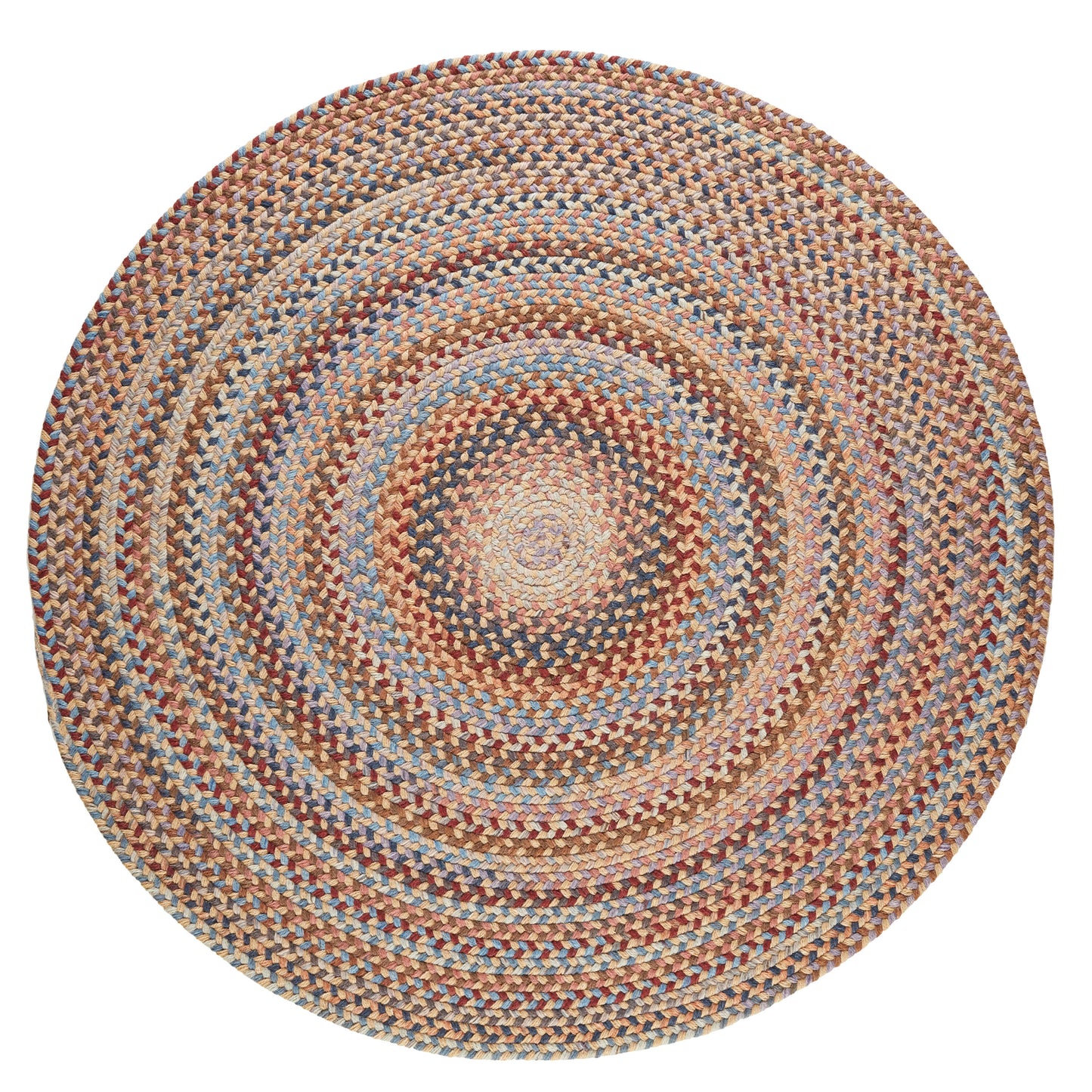 Rhody Rug 6 x 6 (ft) Braided Wool Wheat Field Round Indoor Geometric Spot Clean Only Area rug