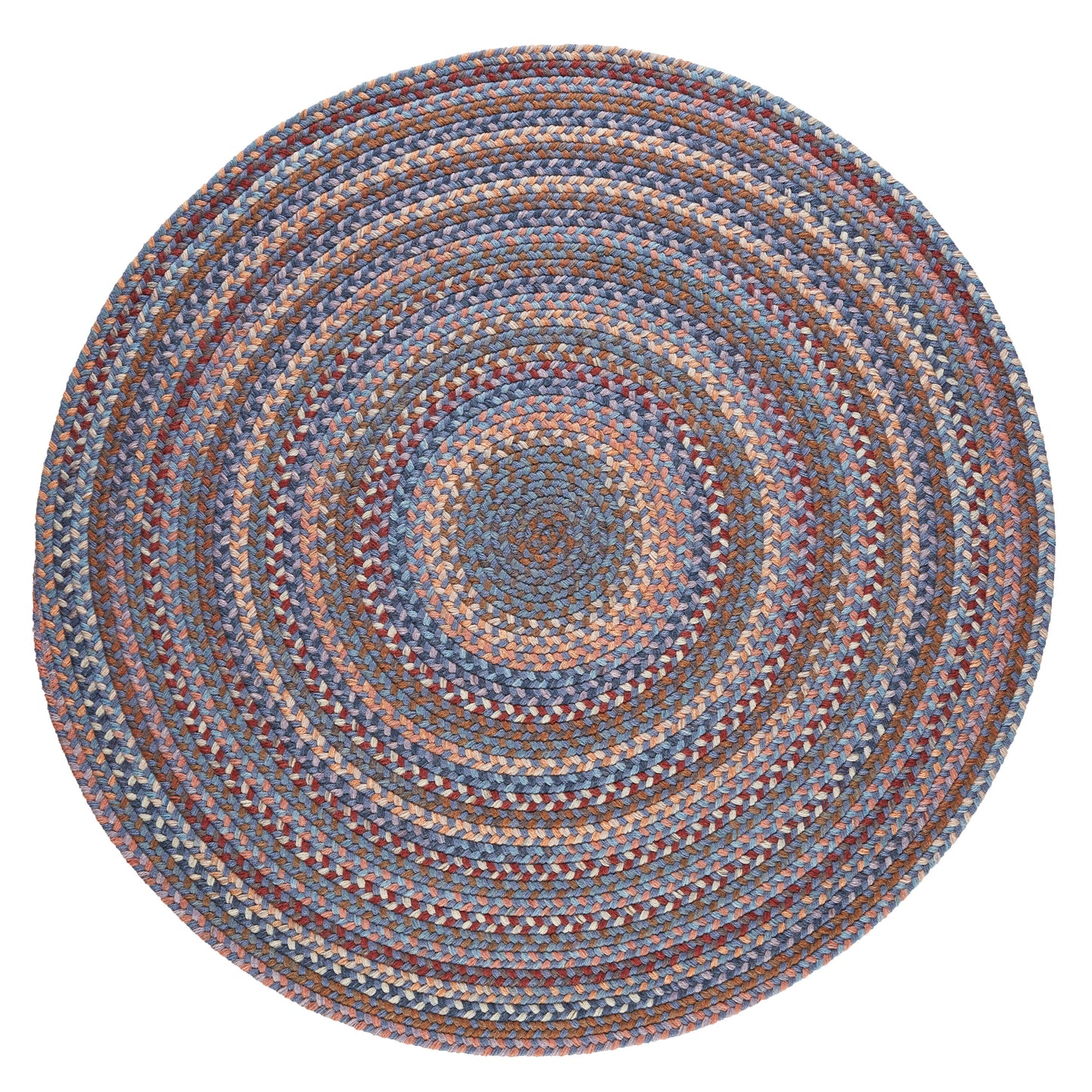 Rhody Rug 8 x 8 (ft) Braided Wool Blue Dragon Round Indoor Geometric Spot Clean Only Area rug