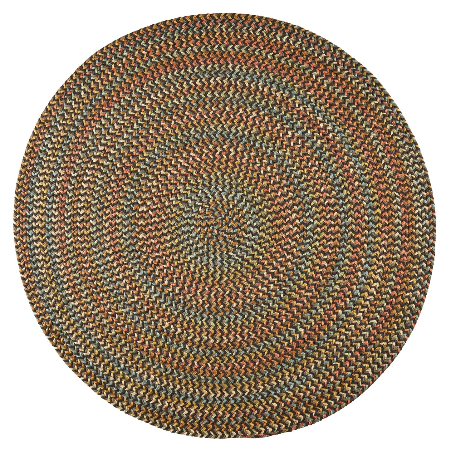 Rhody Rug 8 x 8 (ft) Braided Polypropylene Brown Velvet Round Indoor/Outdoor Geometric Spot Clean Only Area rug