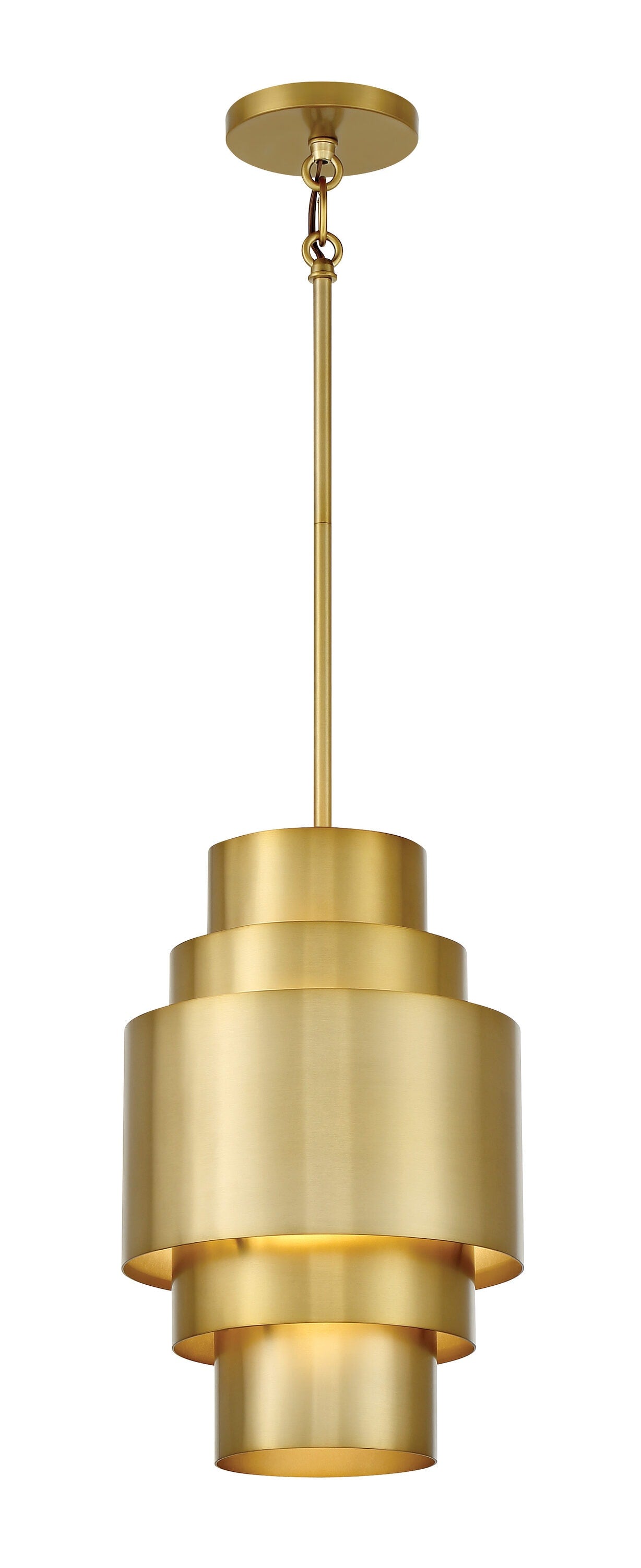 Minka Lavery Spyglass Terrace 1 -Light Soft Brass Modern/contemporary Metal Geometric Mini Indoor Hanging Pendant Light