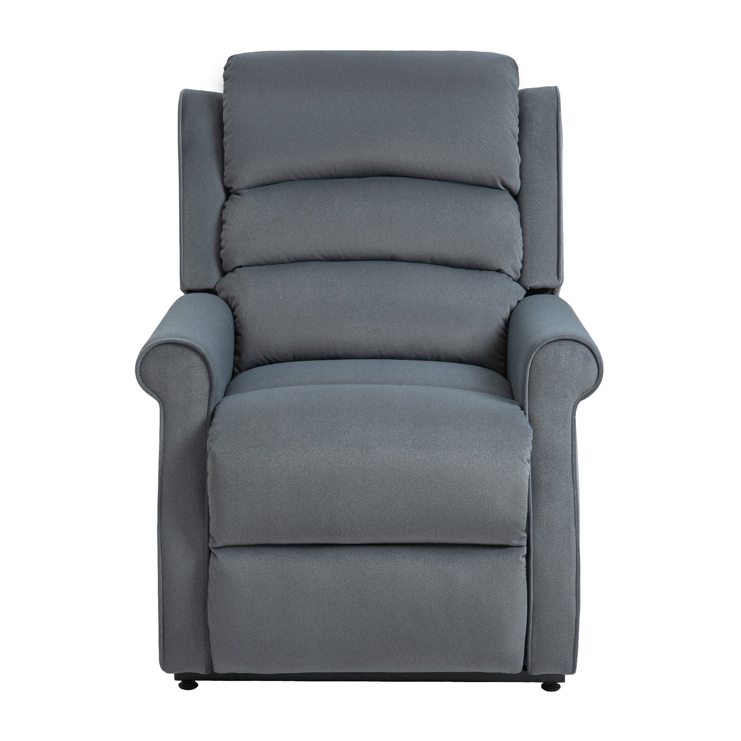 Clihome Blue Chenille Upholstered Powered Reclining Massage chair with Lift Assistance