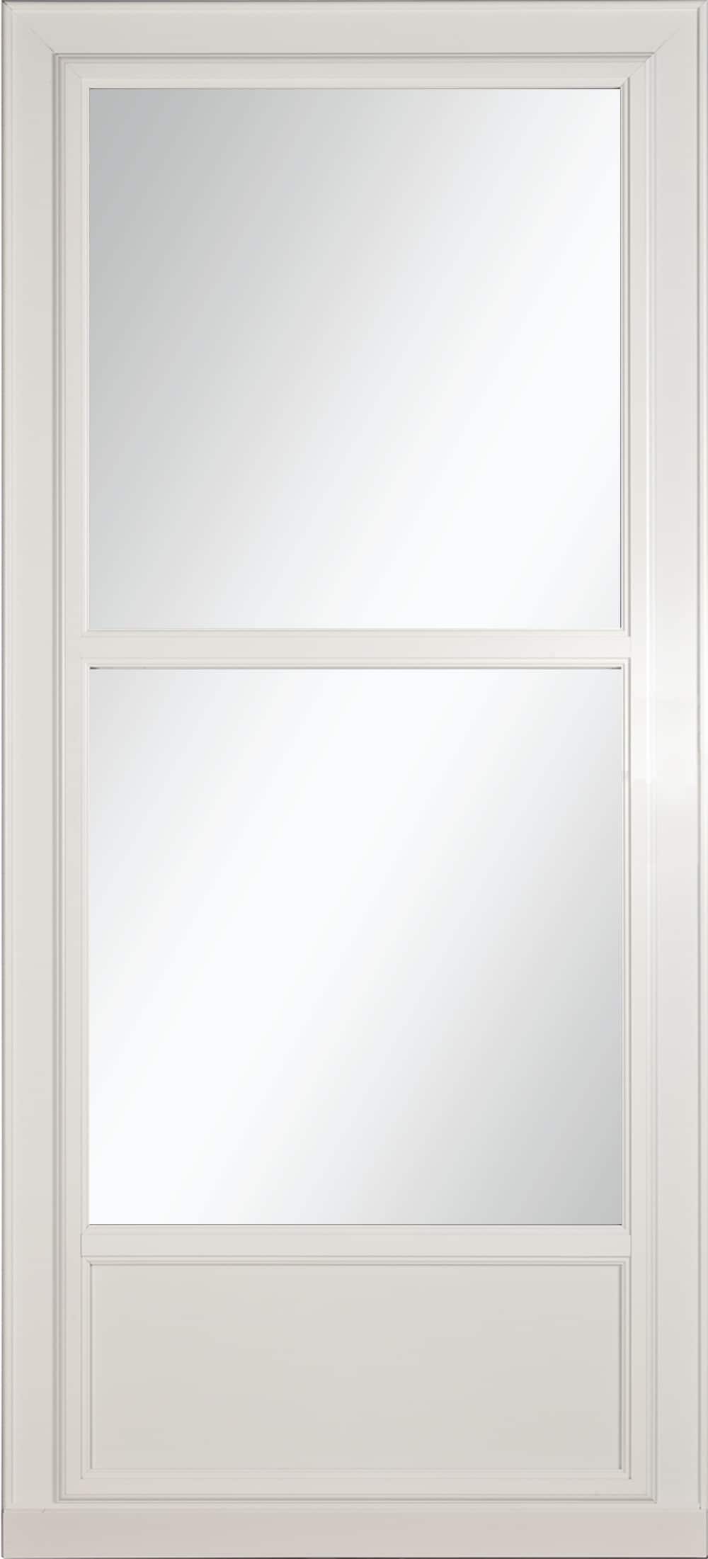 LARSON 80 Midview (Tradewinds) 32-in x 81-in White Aluminum Reversible Hinge Storm Door with Retractable Screen ( No handle )