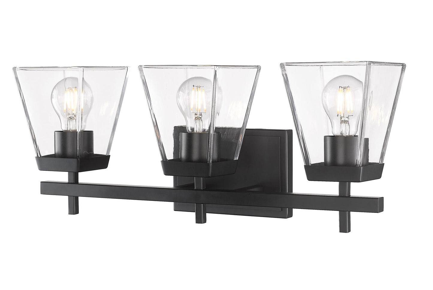 Z-Lite Lauren 22-in 3 Light Matte Black Transitional Bathroom Vanity light