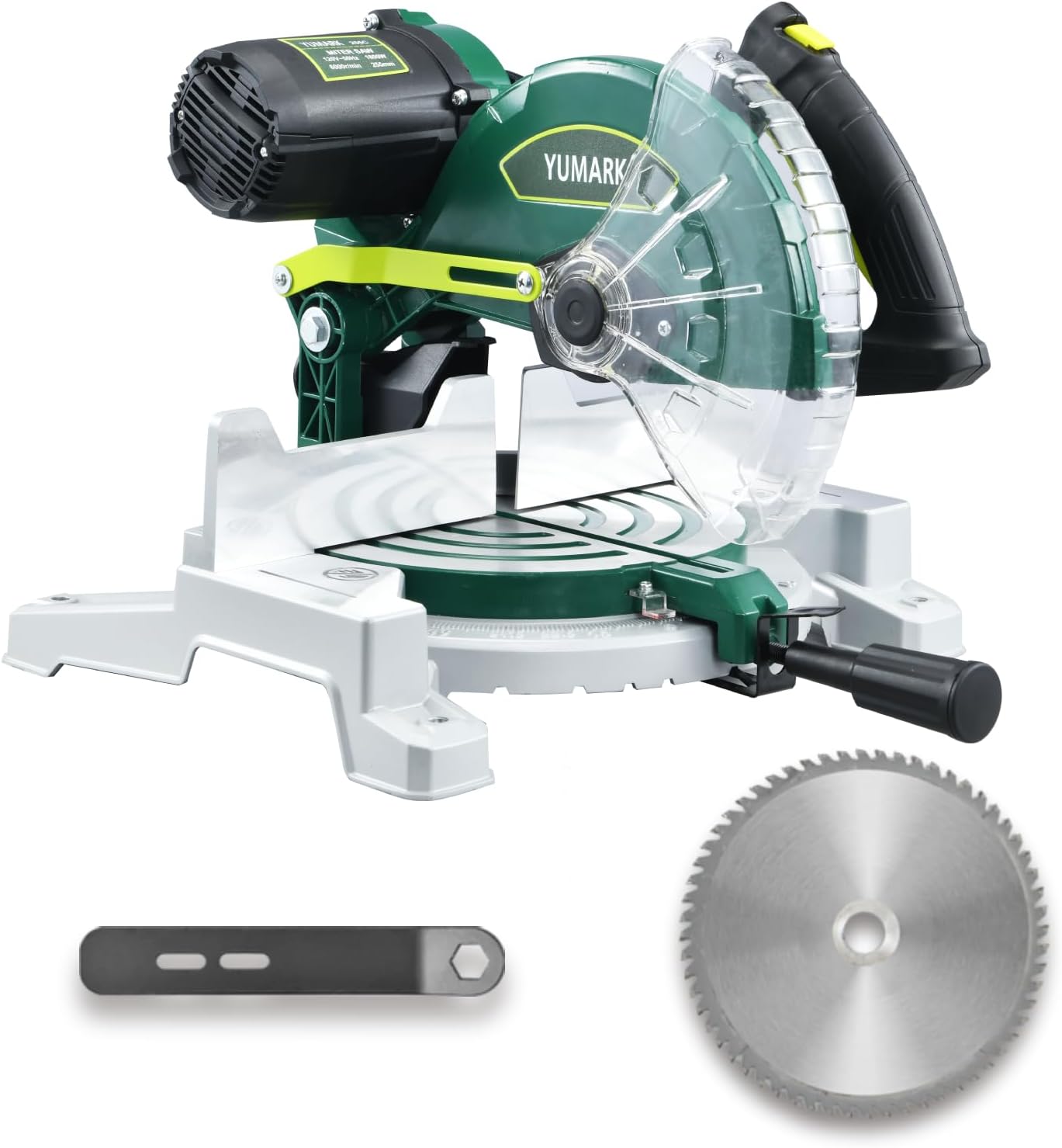 Miter Saw 10-inch Compound Miter Saw 6000RPM Corded Power Wood Circular Saw with Precision Miter Angles, Lightweight Design, 45° Adjustable Table