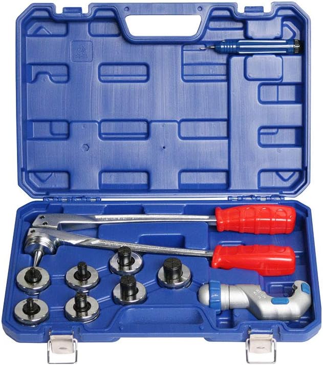 Tube Expander Set Copper Pipe Tube Expanding Tool Kit Includes Inner/Outer Reamer Tube Cutter HVAC Refrigeration Tools