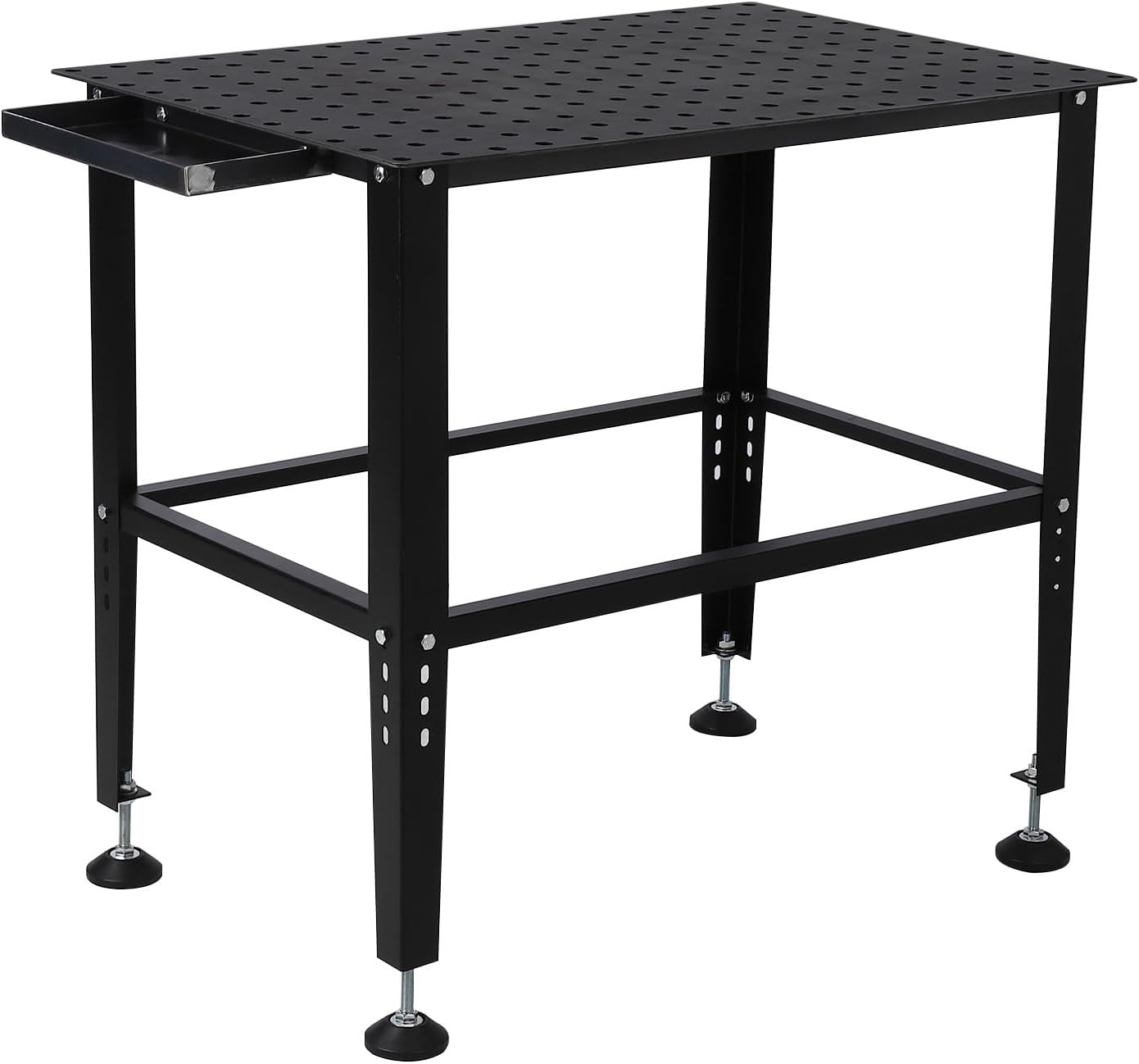 Heavy Duty Welding Table, 36"x24" Metal Workbench with 5/8" Tool Holes & Adjustable Legs, 1500lb Capacity Steel Fabrication Table for Welding, Sawing, Auto Repair