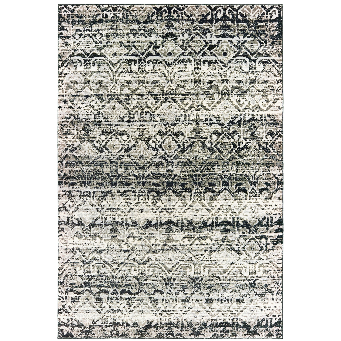 Archer Lane Idyllic 8 x 11 (ft) Loomed Polypropylene Gray Rectangular Indoor Abstract Bohemian/Eclectic Spot Clean Only Pet Friendly Area rug