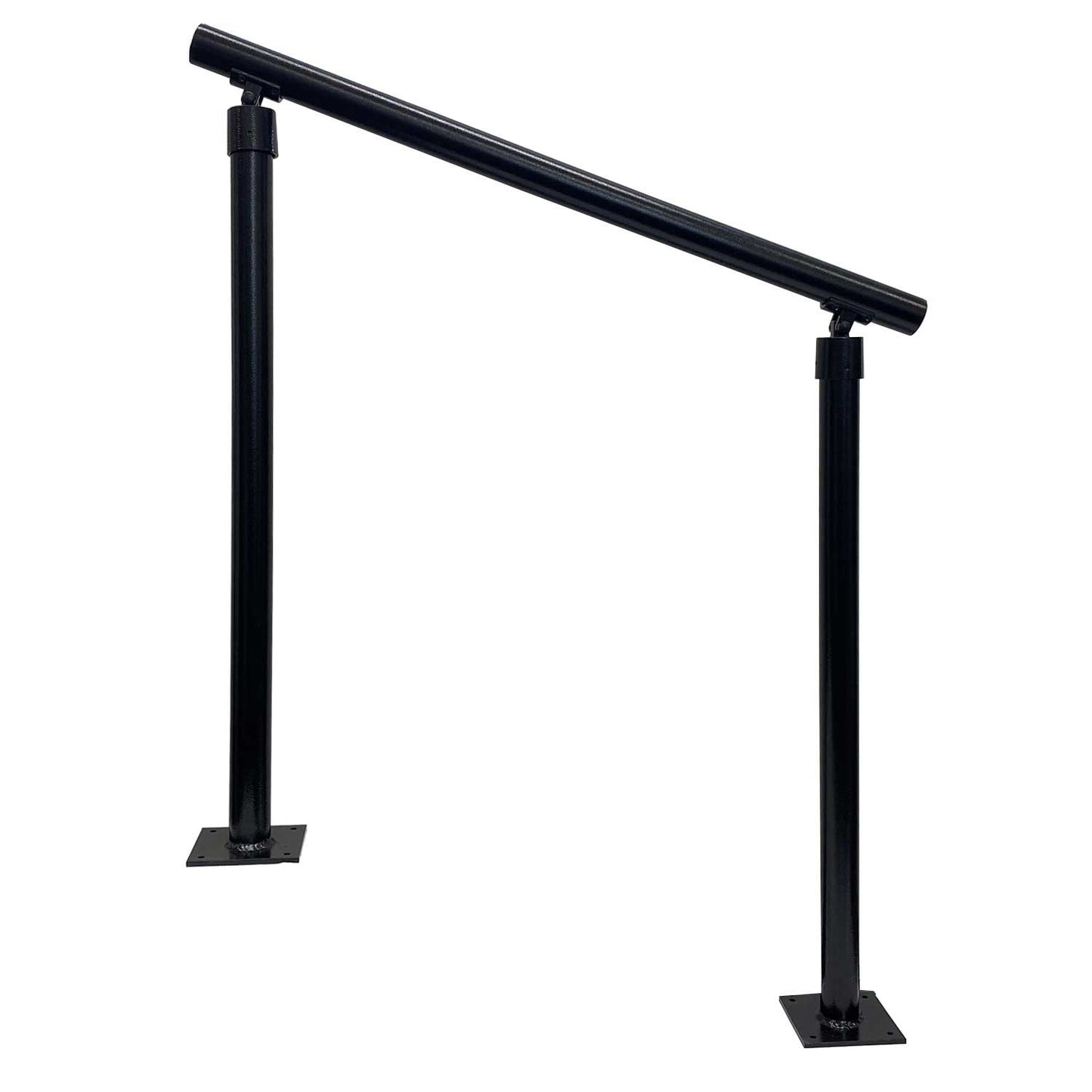 Wolf Handrail 1.9-in x 48-in Hammered Black Painted Aluminum Interior/Exterior Handrail kit