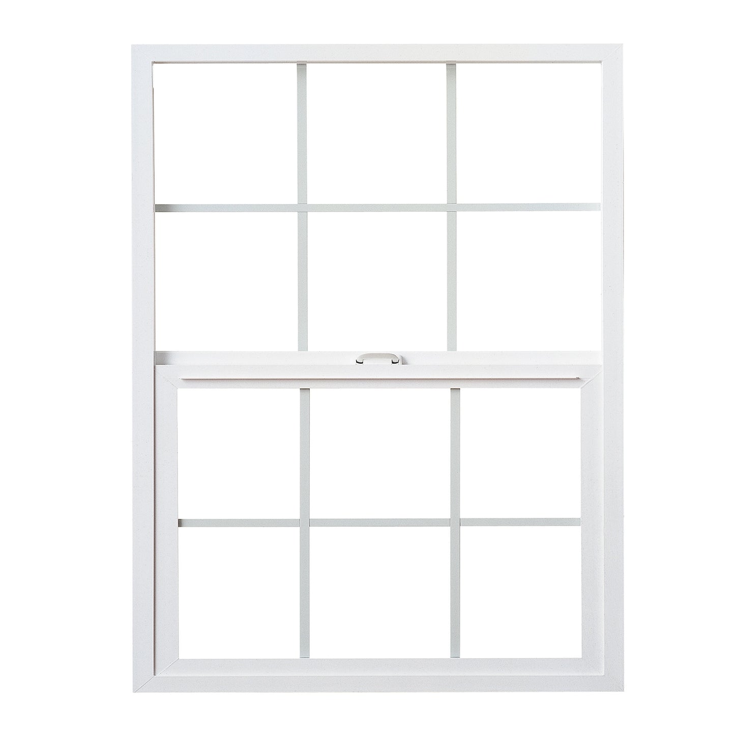 Milgard Style Line 23-1/2-in x 47-1/2-in White Exterior Vinyl New Construction Single Hung Window Low-E Double Pane Glass with Grids, (Half Screen Included)