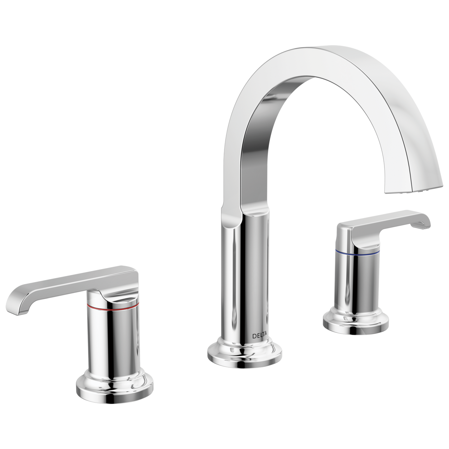 Delta Tetra Lumicoat Chrome Widespread 2-handle WaterSense High-arc Residential Handle Bathroom Sink Faucet with Drain