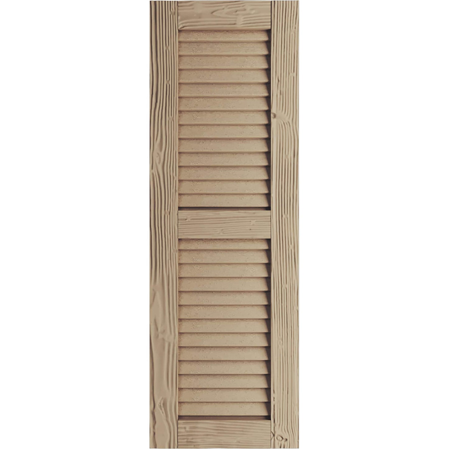 Ekena Millwork 12-in W x 88-in H Sandblasted Paintable/Stainable Louvered Exterior Shutters ( 2 -Pack )