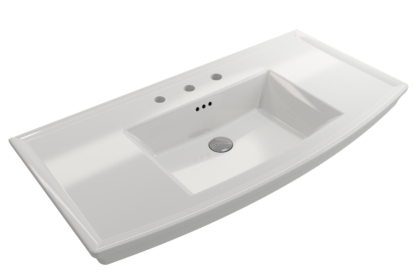 BOCCHI Fire Clay 19.75-in Wall-mount Rectangular Traditional White Bathroom Sink