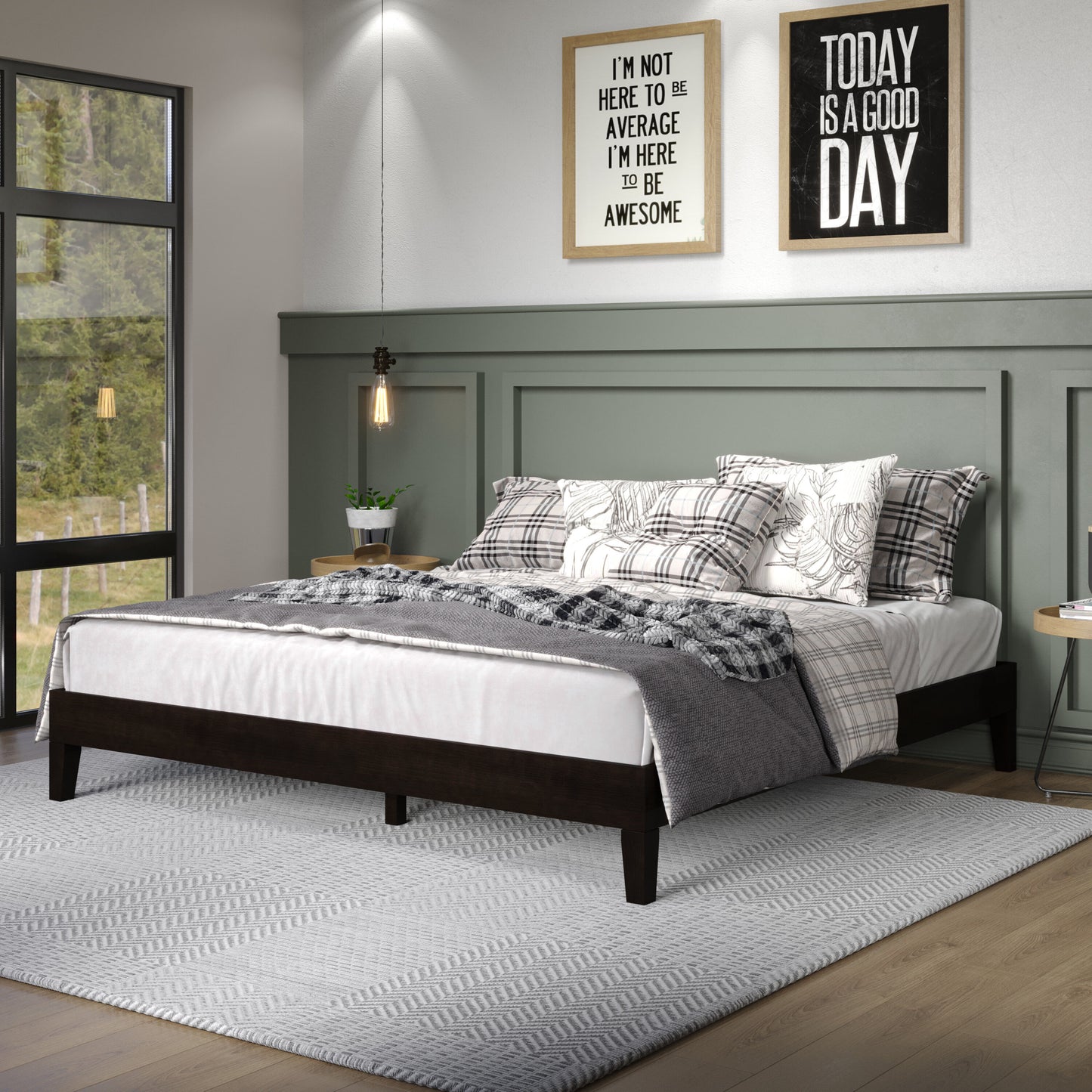 Steve Silver King Black Wood Platform Bed