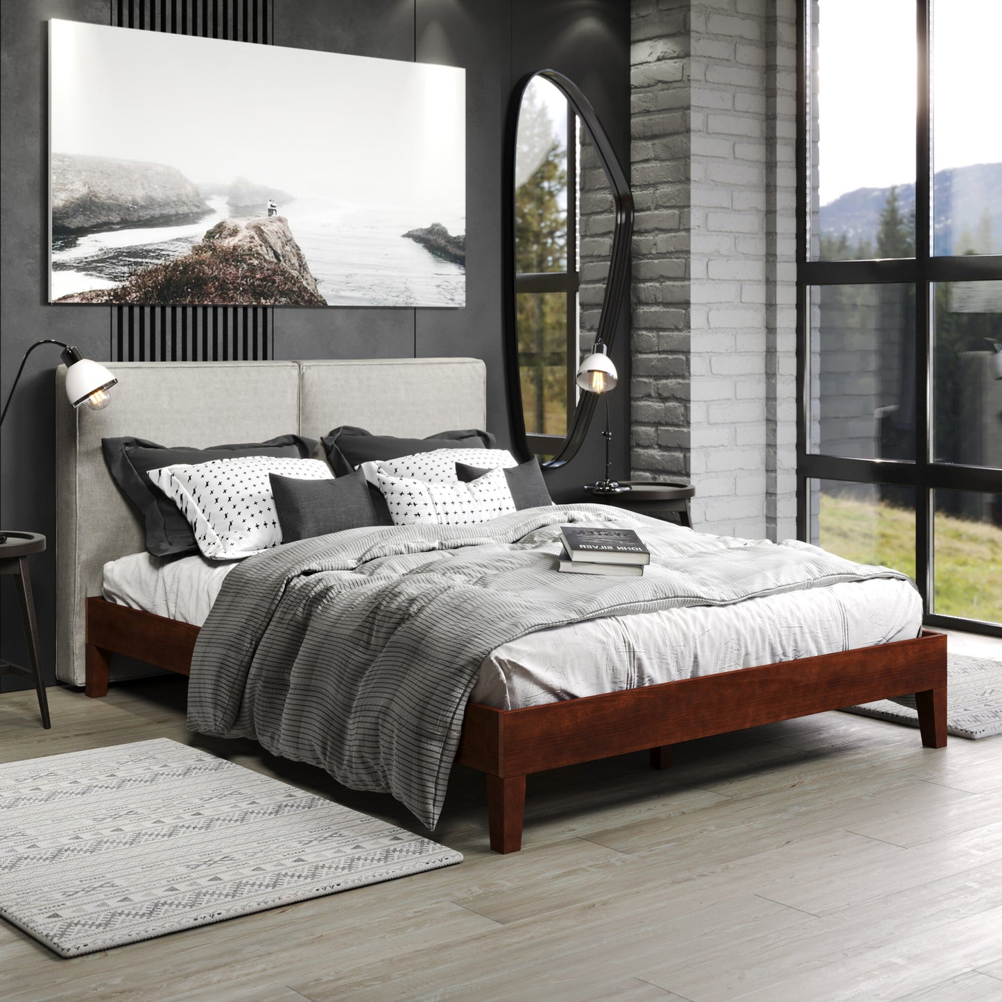 Steve Silver Queen Brown Wood Platform Bed