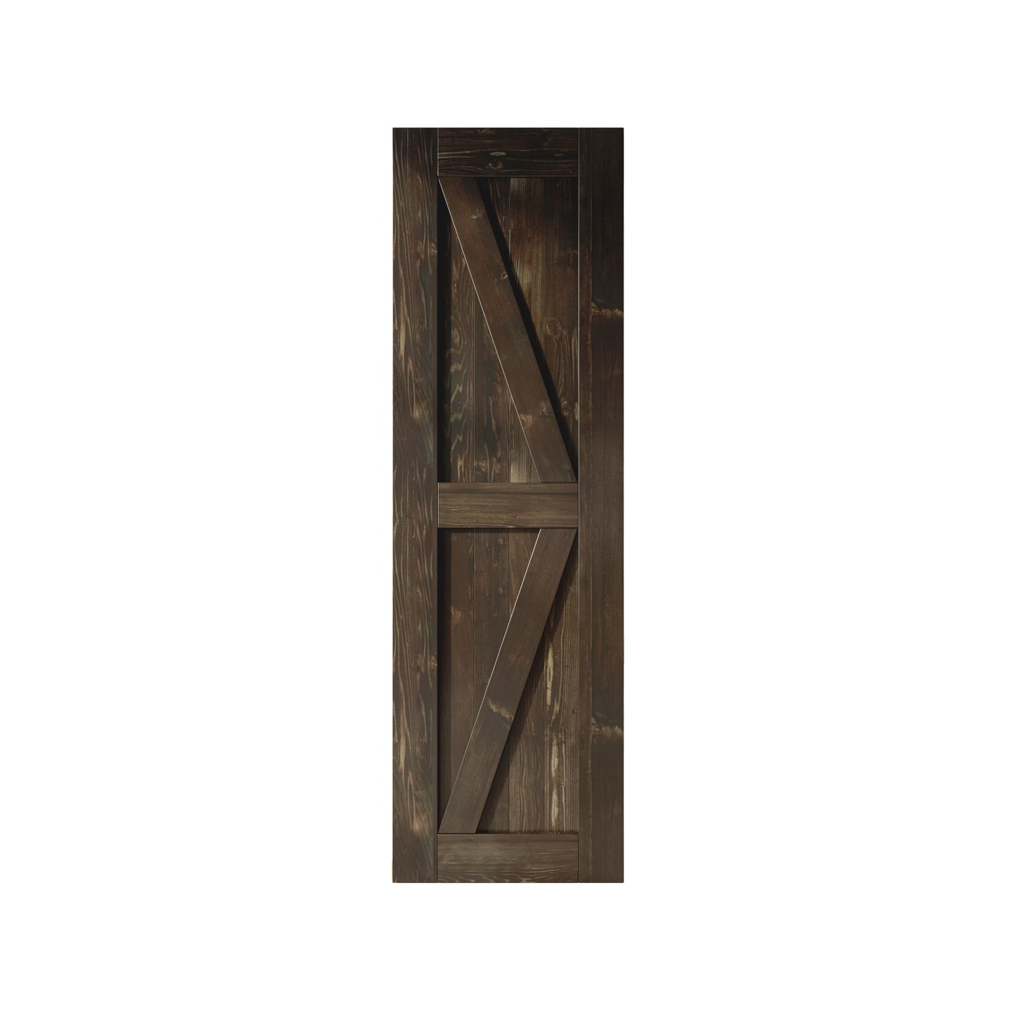 HOMACER 22-in x 84-in Ebony K-frame Pine Wood Solid core Single Barn Door (Hardware Not Included)