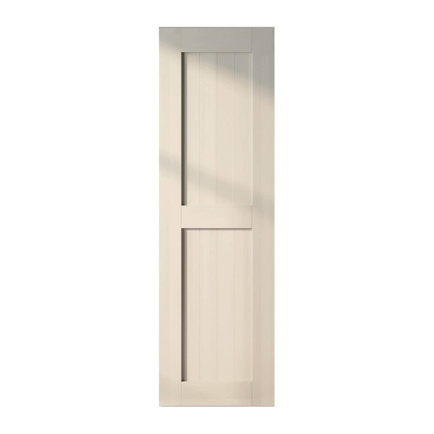 HOMACER 30-in x 84-in Tinsmith Gray Mid-Bar Pine Wood Solid core Single Barn Door (Hardware Not Included)