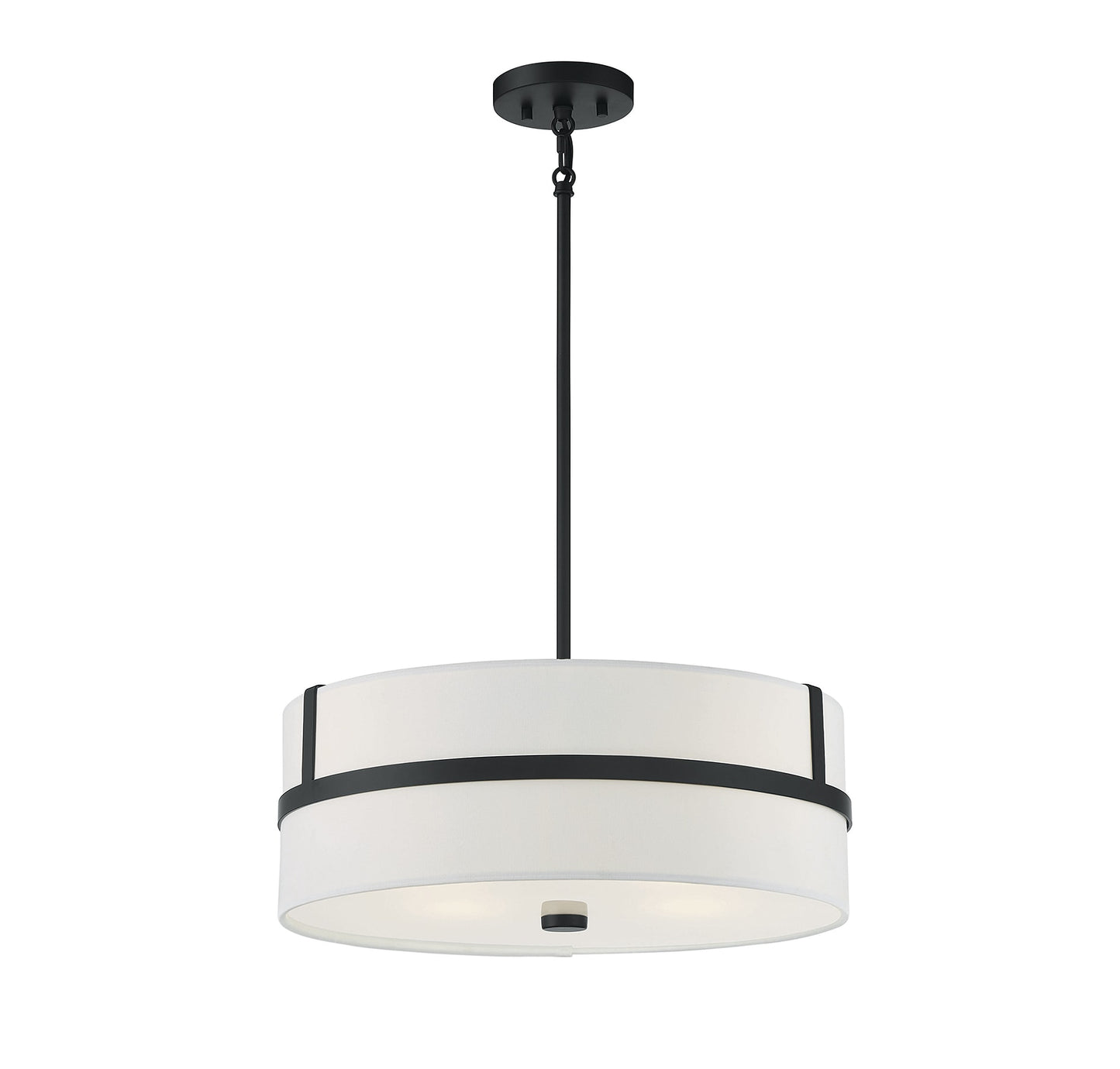 Meridian Lite Trends Meridian 4 -Light Matte Black Modern/contemporary Fabric Drum Medium Indoor Hanging Pendant Light