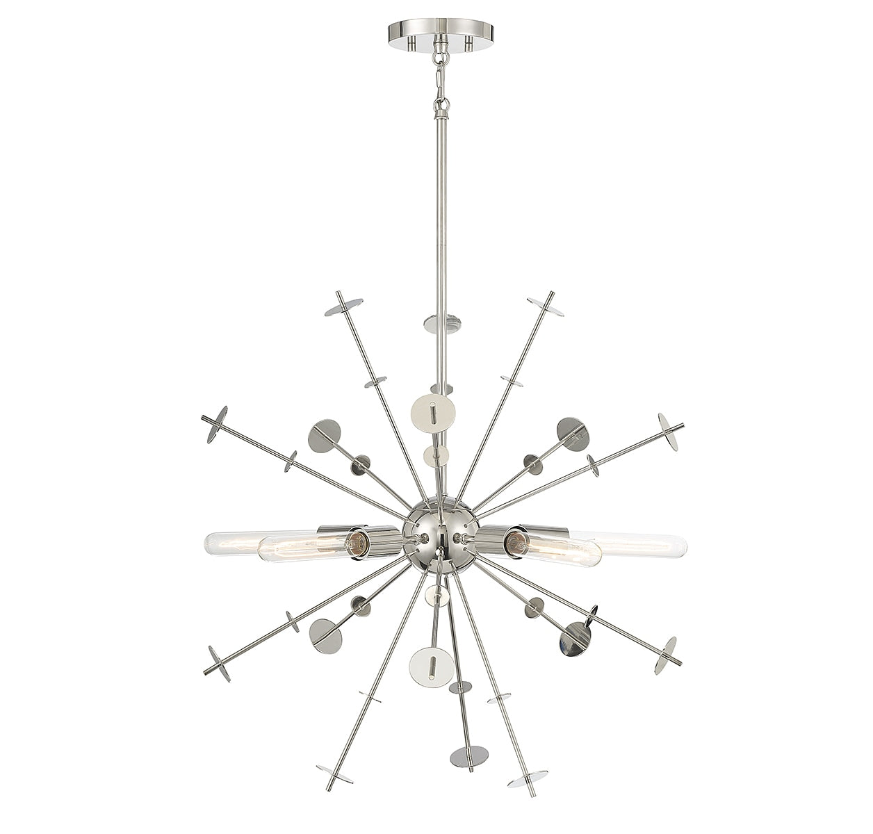 Meridian Lite Trends Meridian 5 -Light Polished Nickel Modern/contemporary Sputnik Large Indoor Hanging Pendant Light