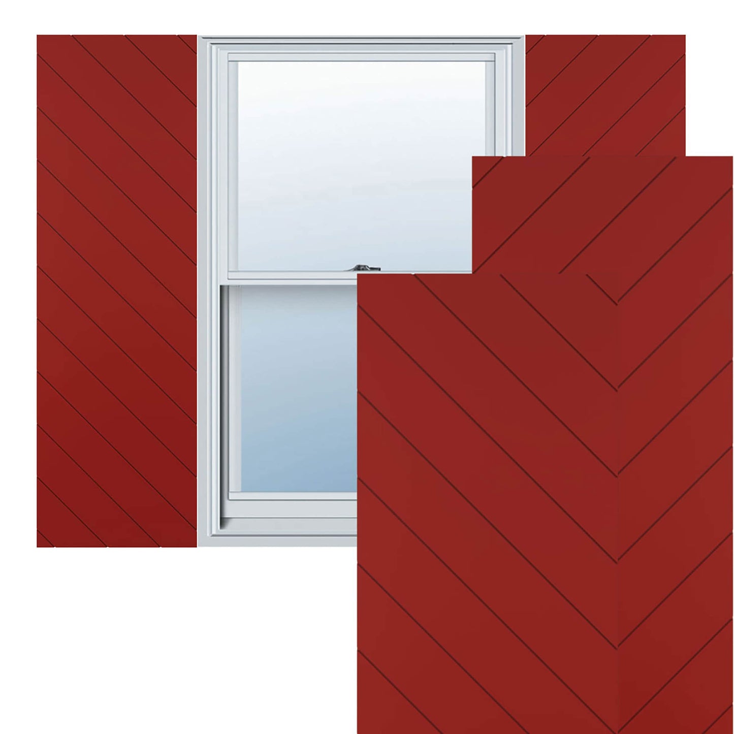 Ekena Millwork 12-in W x 55-in H Fire Red Flat panel Exterior Shutters ( 2 -Pack )